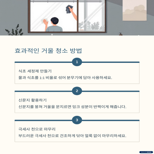 거울을 깨끗하게 닦으려면