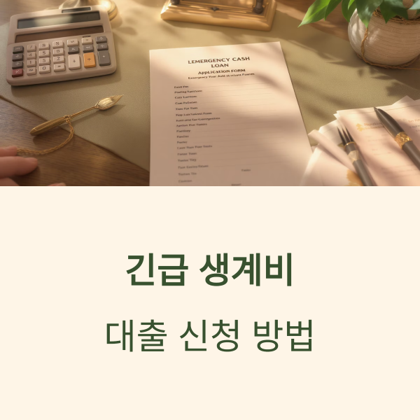 긴급 생계비 대출 신청 방법