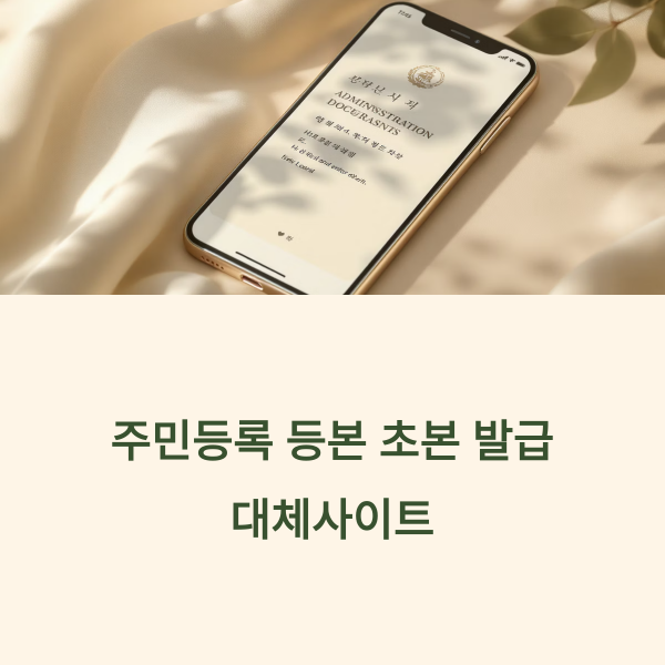 주민등록 등본 초본 발급 대체사이트