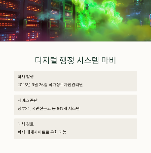 국가정보자원관리원 화재 대체사이트