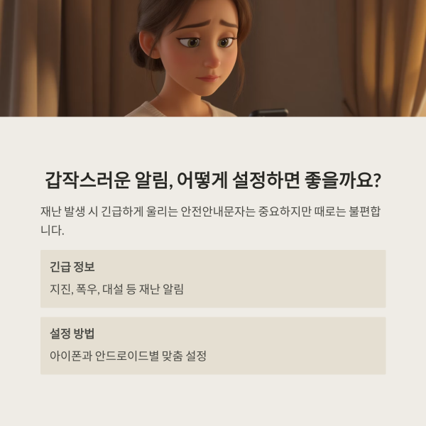 안전안내문자 끄기